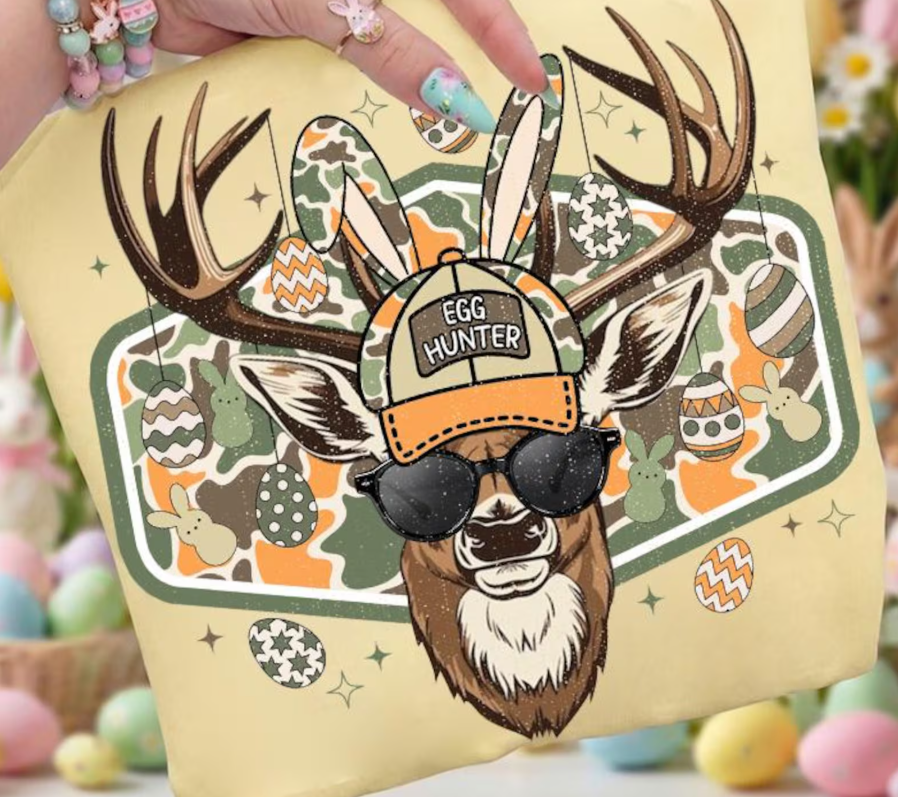 Egg Hunter Deer Easter Graphic Tee