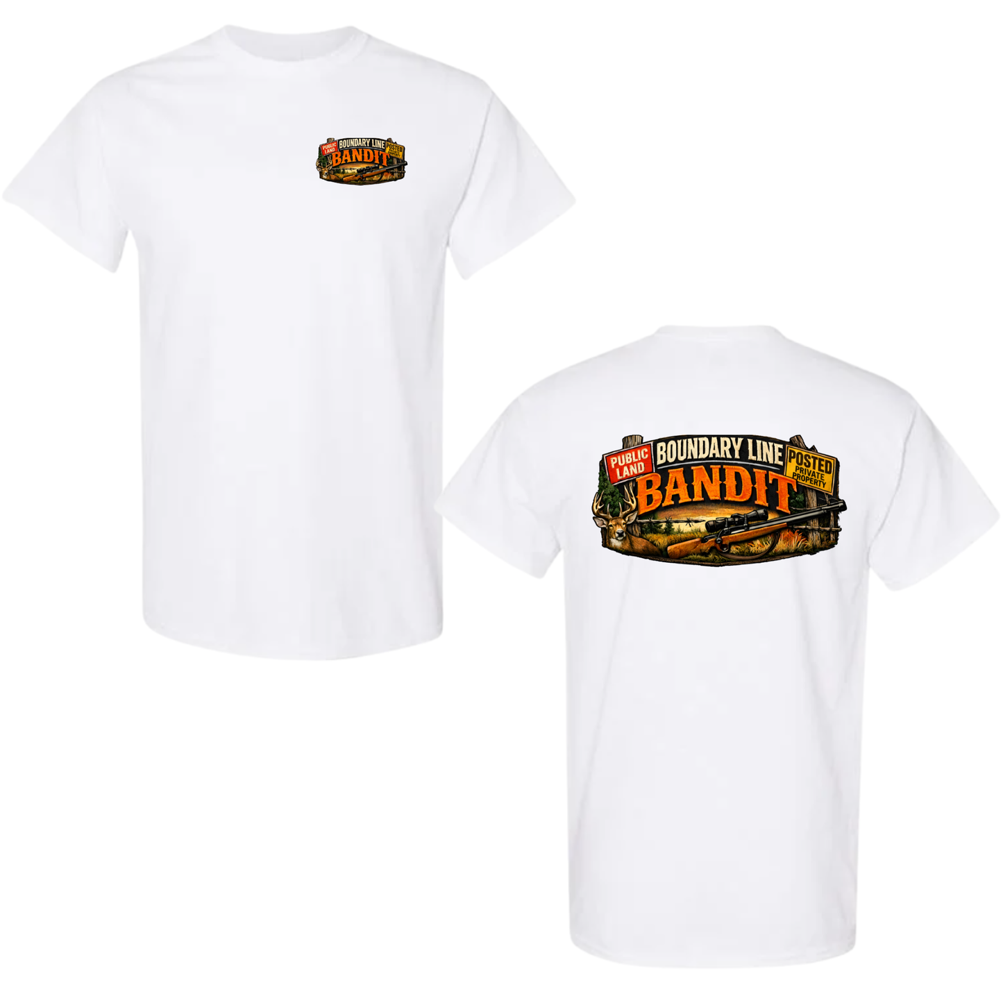 Boundary Line Bandit- White T-Shirt