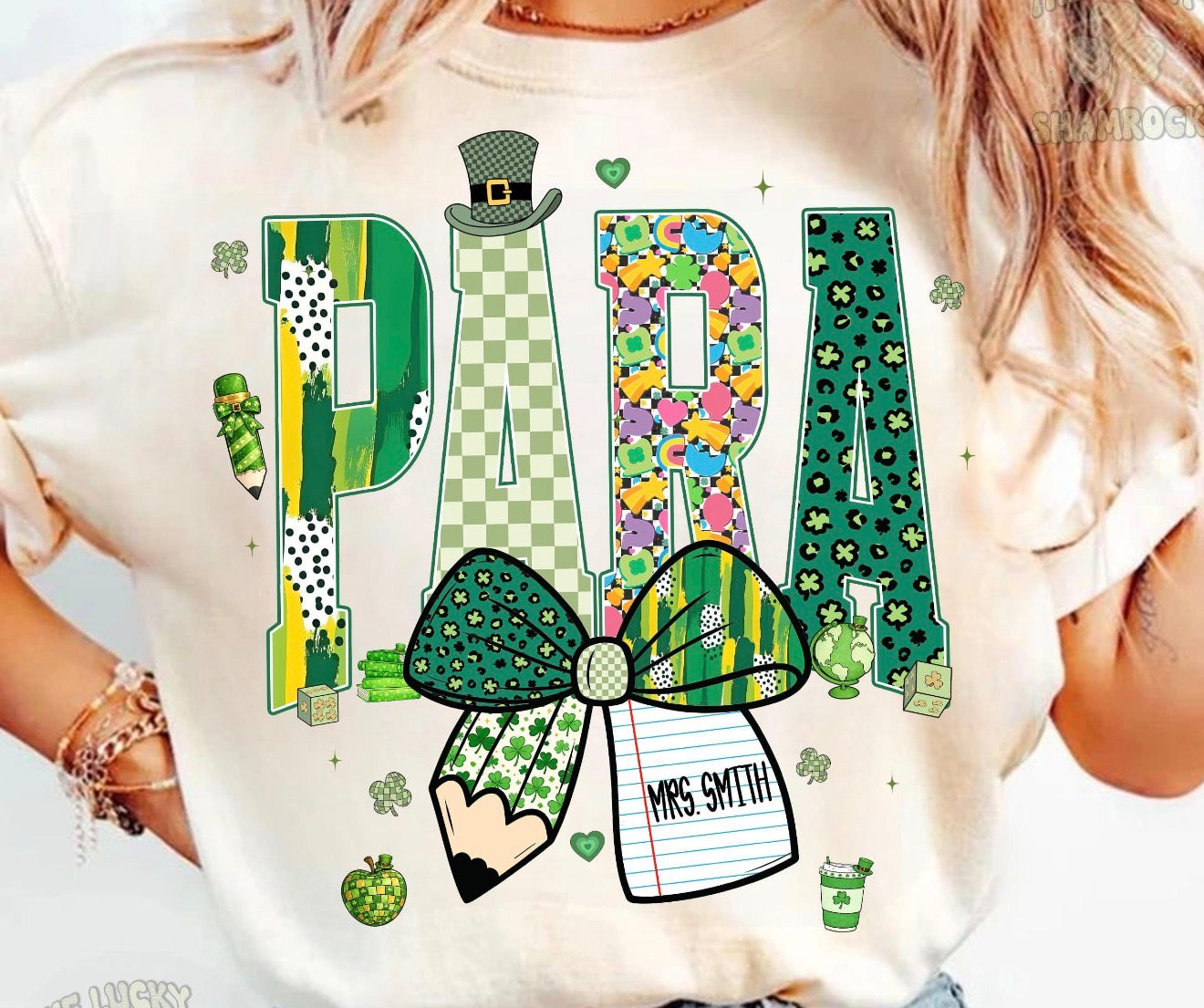 PARA St. Patrick’s Day Shirt – Lucky Clover Bow Tee