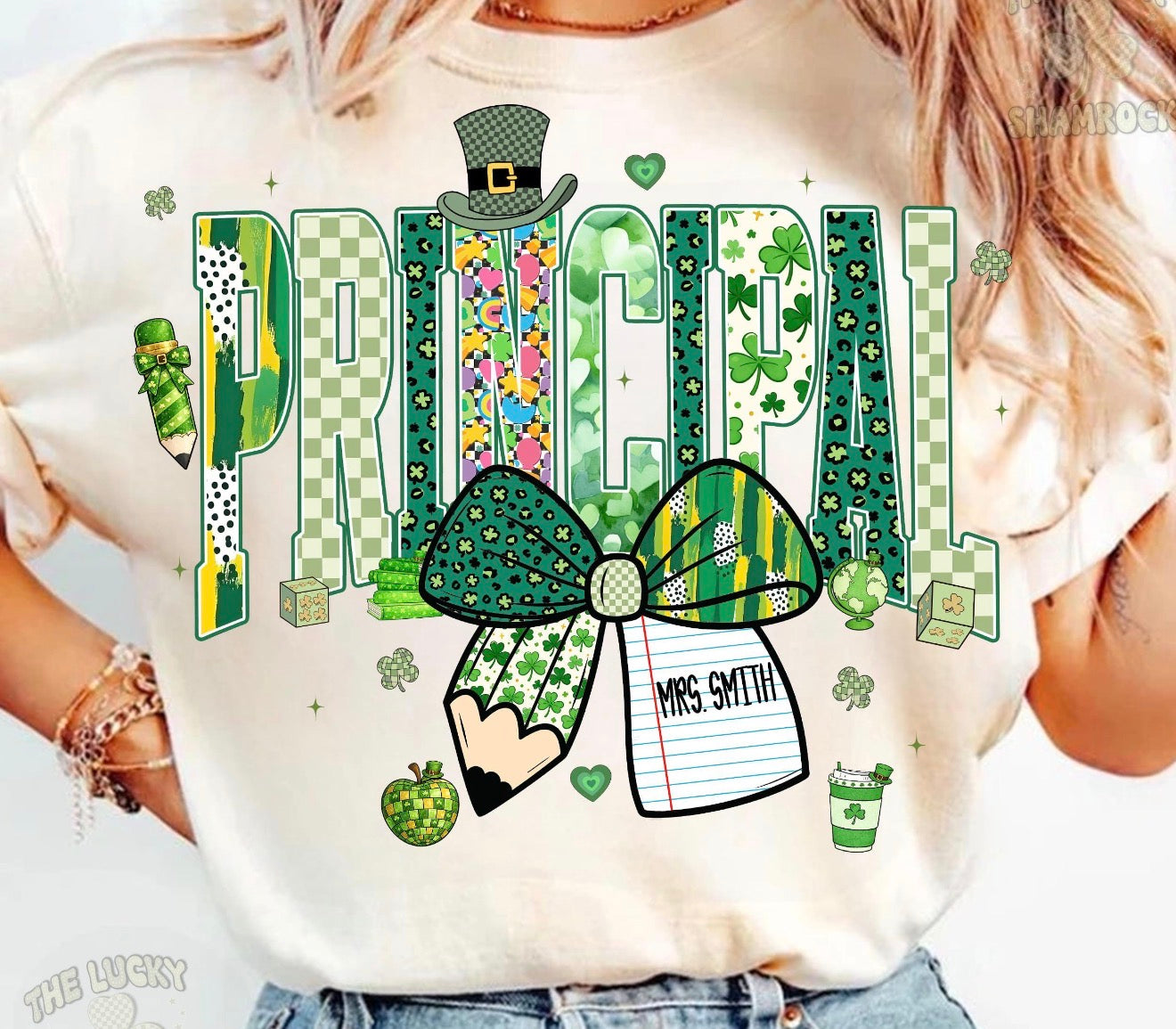 Principal St. Patrick’s Day Shirt – Lucky Clover Bow Tee