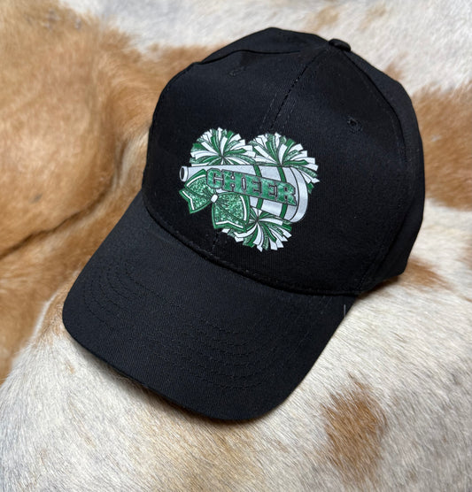 Black Hat with Cheer Print