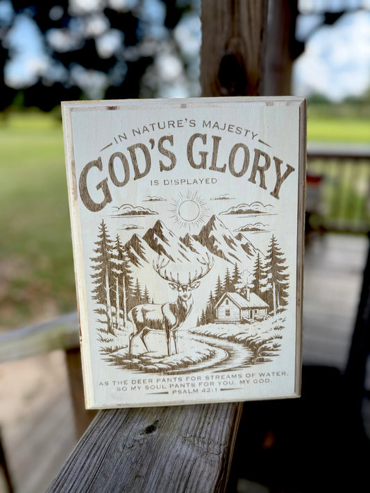 God's Glory Wood Sign