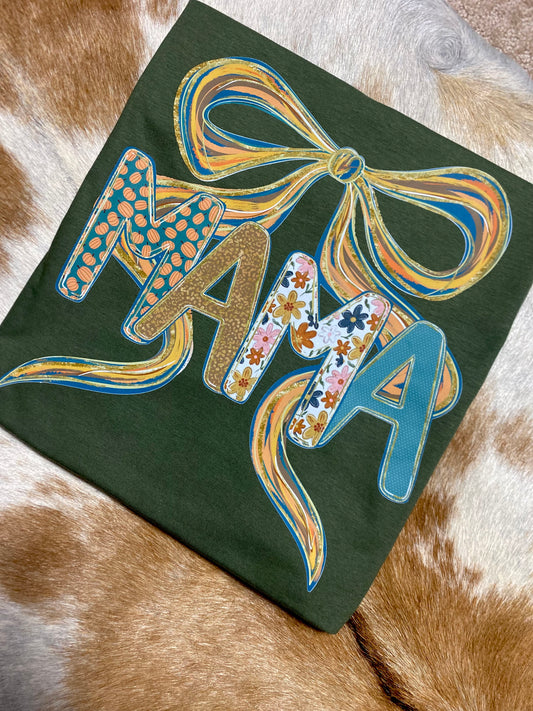 Fall MAMA T-Shirt With Bow