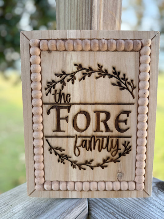 Custom Family Name Wood Picture Frame